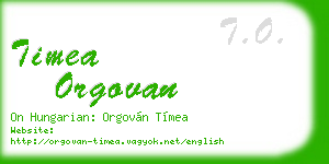 timea orgovan business card
